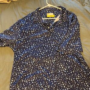 Nicklaus by Perry Ellis  Navy Florida print Polo XL